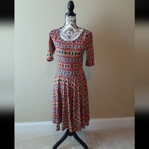 LuLaRoe Fit and Flare Nicole Midi Dress